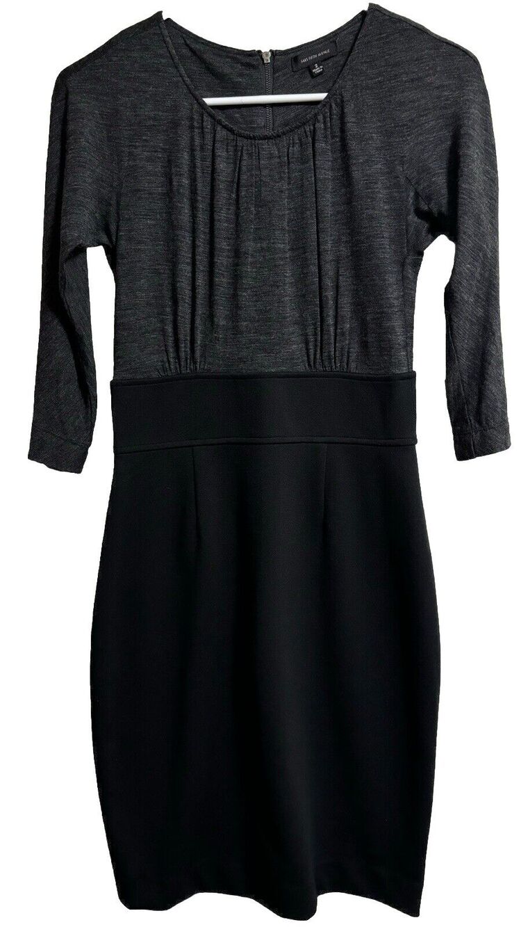 Saks Fifth Avenue Dress Black & Gray Night Out Formal Event Cocktail Size 2